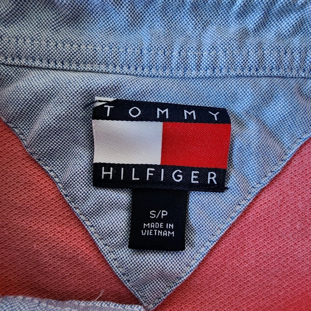 Tommy Hilfiger Polo Shirt Mens Small Pink Short Sleeve Pique Preppy Classic Work - Picture 9 of 10